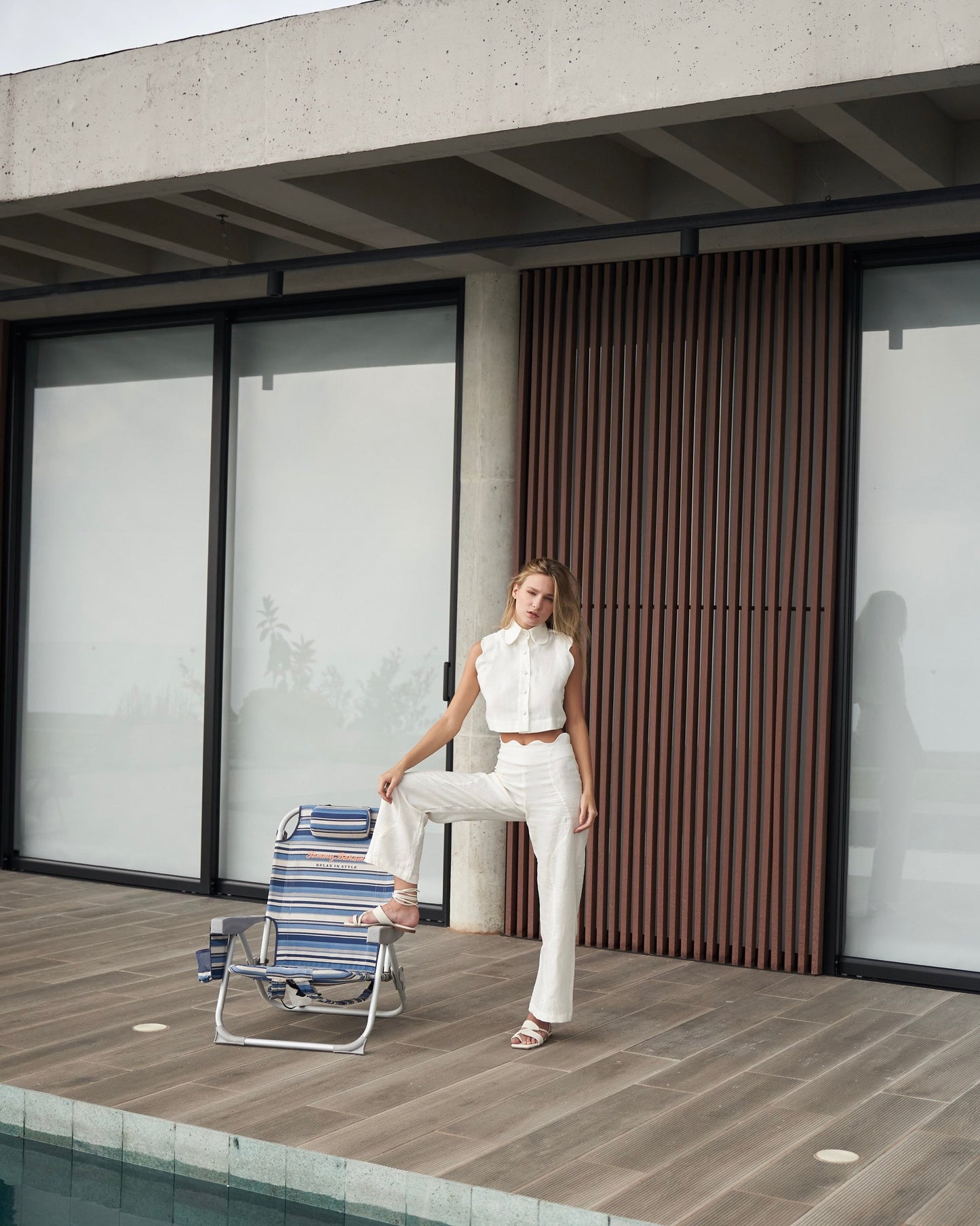 Pantalón  Ondas Ecru