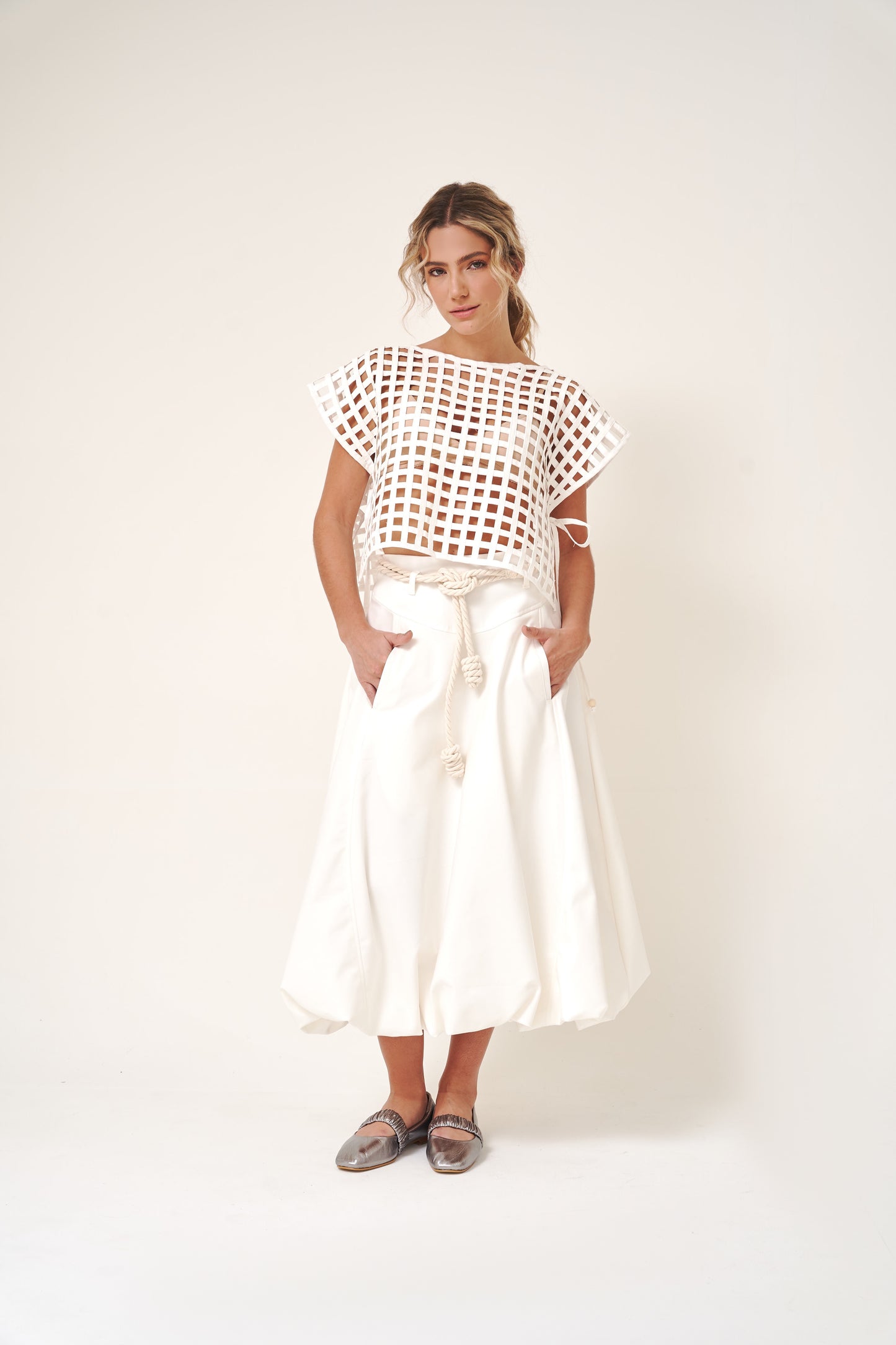 Tulip  White  Skirt