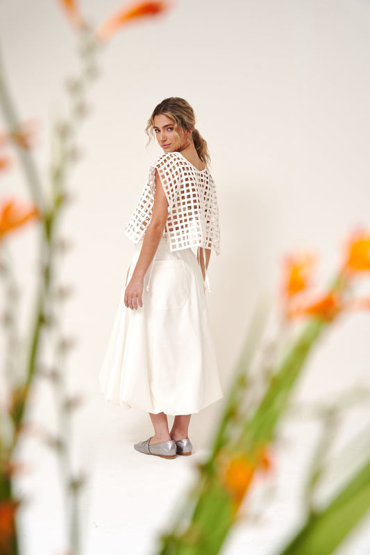 Tulip  White  Skirt